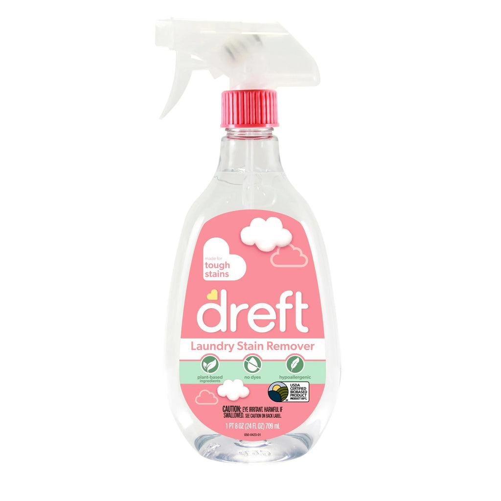 (4 pack) Dreft Plant Based Baby Spray and Wash Laundry Stain Remover, Baby Essentials, 24 oz