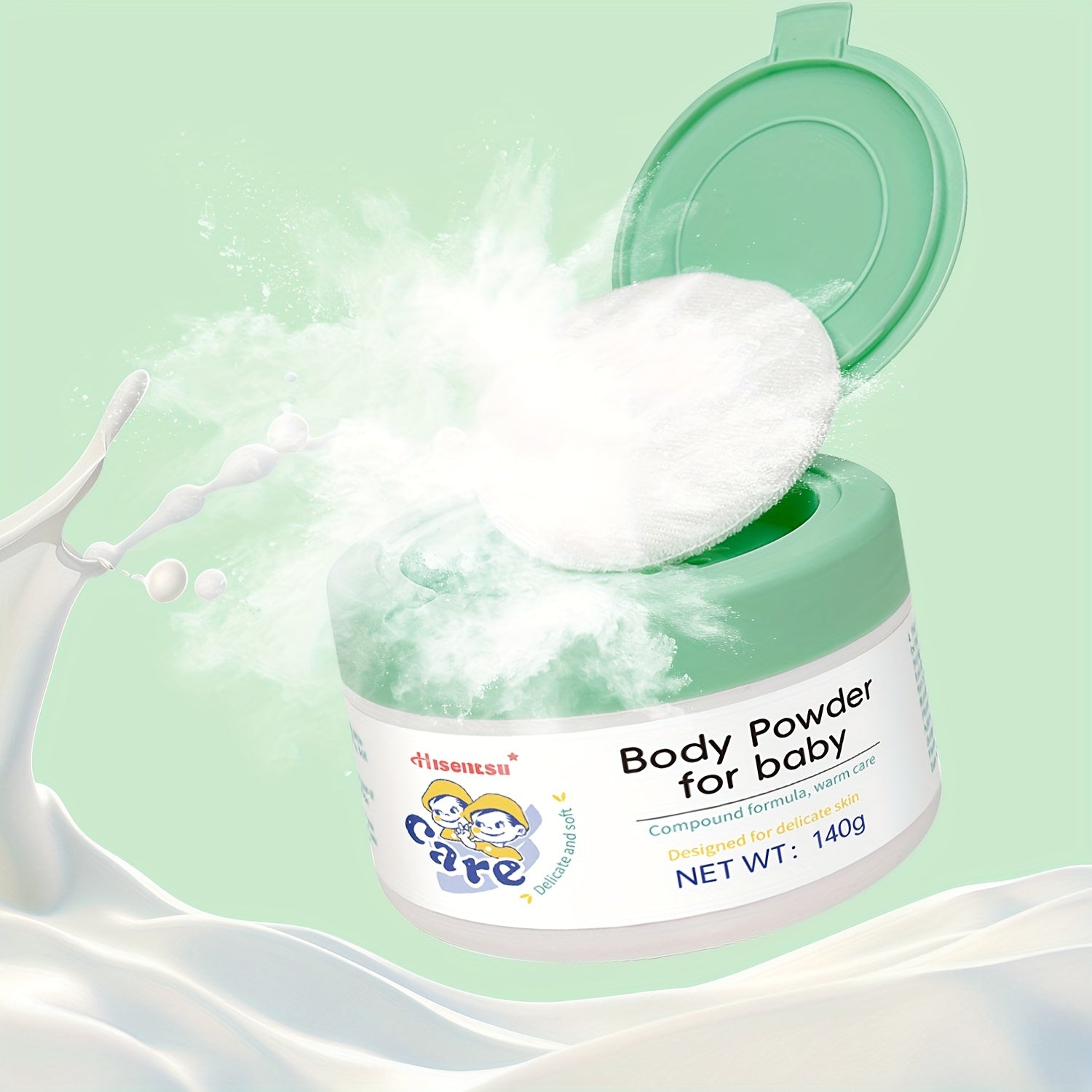 Baby Powder with a Puff, Made from Corn Starch And Free of Talc, Has a Fresh And Clean Scent, 140G\u002F4.938Oz