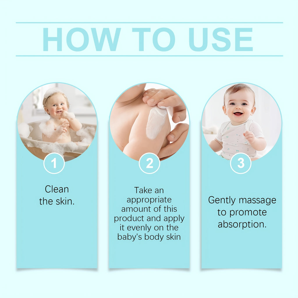 3pcs - Baby Body Cream, Gently Moisturizes The Body, Leaving It Hydrated And Not Dry, Softening The Skin And Giving It Elasticity. Suitable for All Skin Types. Local Warehouse, 100G