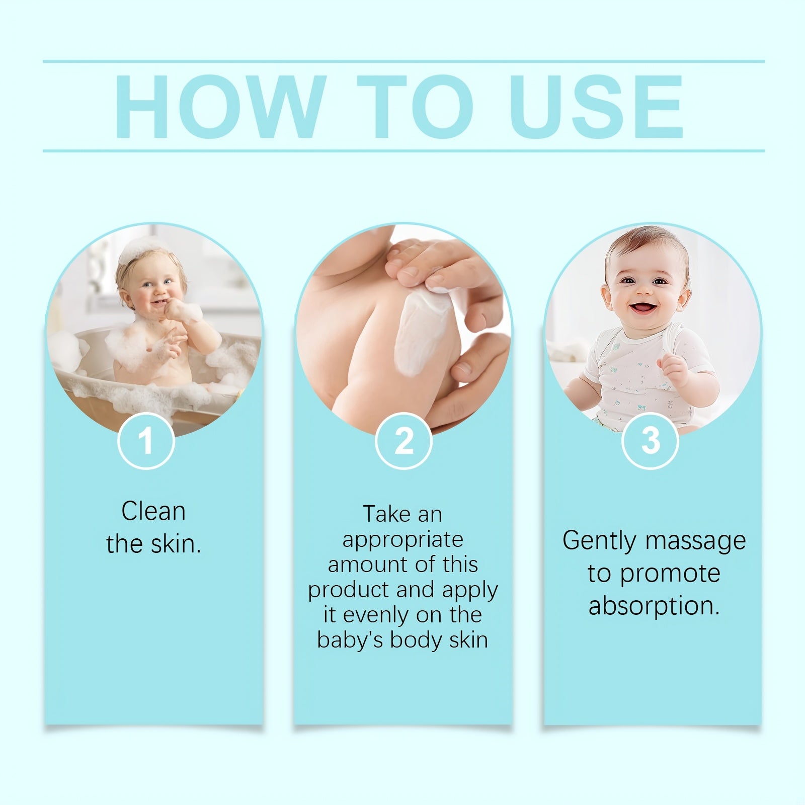 3pcs - Baby Body Cream, Gently Moisturizes The Body, Leaving It Hydrated And Not Dry, Softening The Skin And Giving It Elasticity. Suitable for All Skin Types. Local Warehouse, 100G