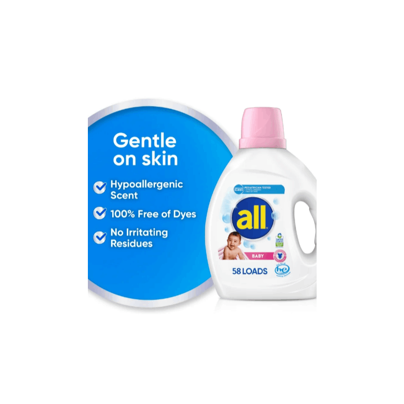 all Baby Liquid Laundry Detergent, 73 oz, 58 Loads-