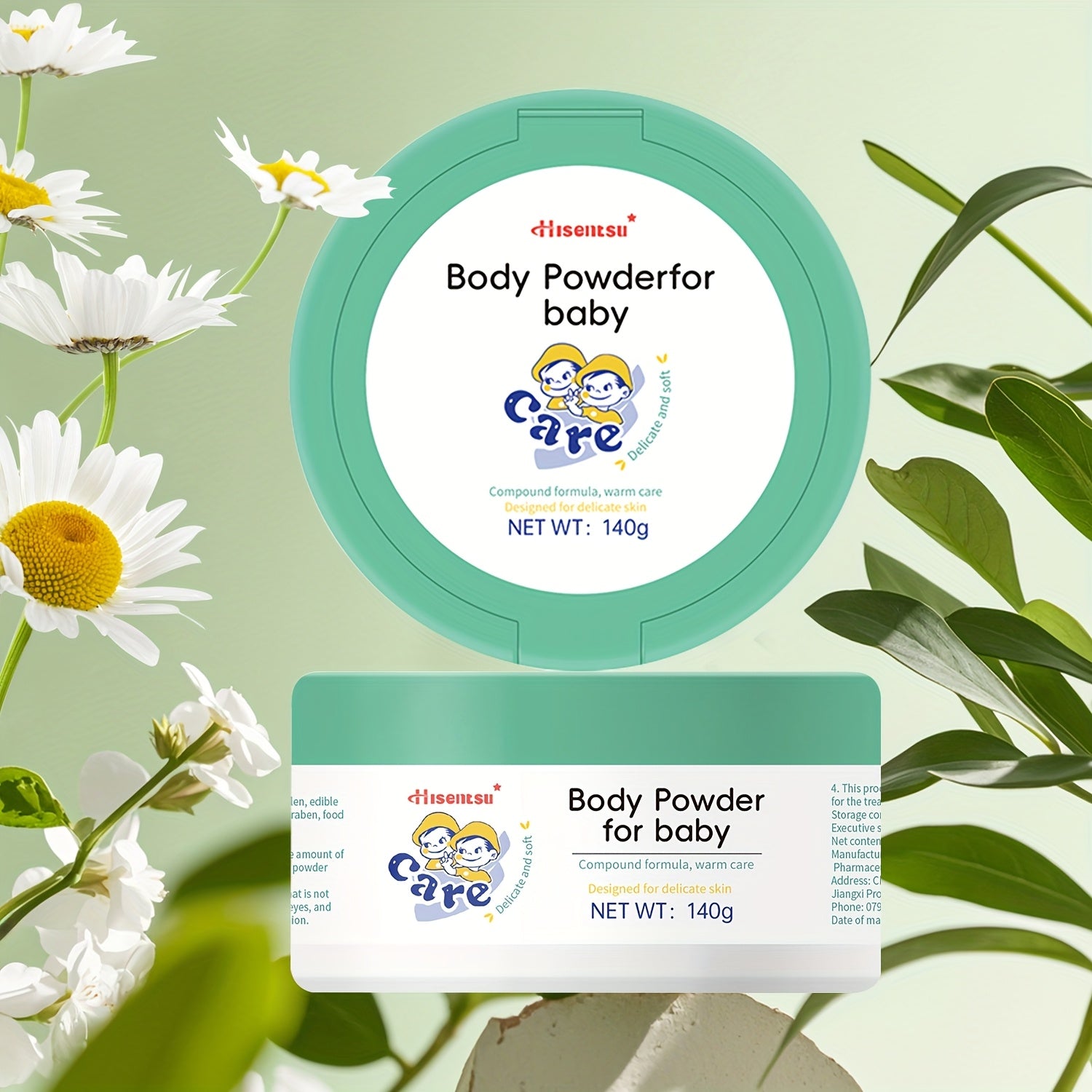 Baby Powder with a Puff, Made from Corn Starch And Free of Talc, Has a Fresh And Clean Scent, 140G\u002F4.938Oz