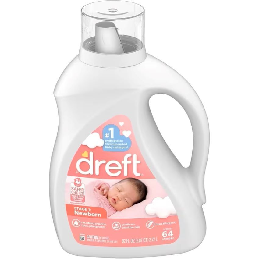 Dreft New N Baby Liquid Laundry Detergent for Sensitive Skin 2.87 QT 2.72 L