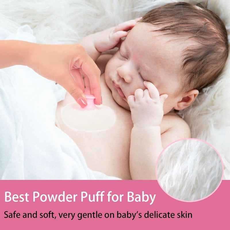 Portable Body Powder Puff & Container with Capacity Tinplate Case - Removable Lid & Handle, Holds 2 (Powder Included), Lightweight Travel-Friendly Dusting Powder for Baby, Women, -the- Skincare - Suitable for Bath, Gym,